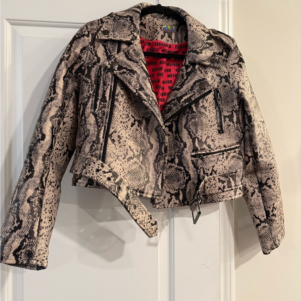 MOTHER “The Chopper” Snakeskin Biker Jacket - Picture 4 of 5